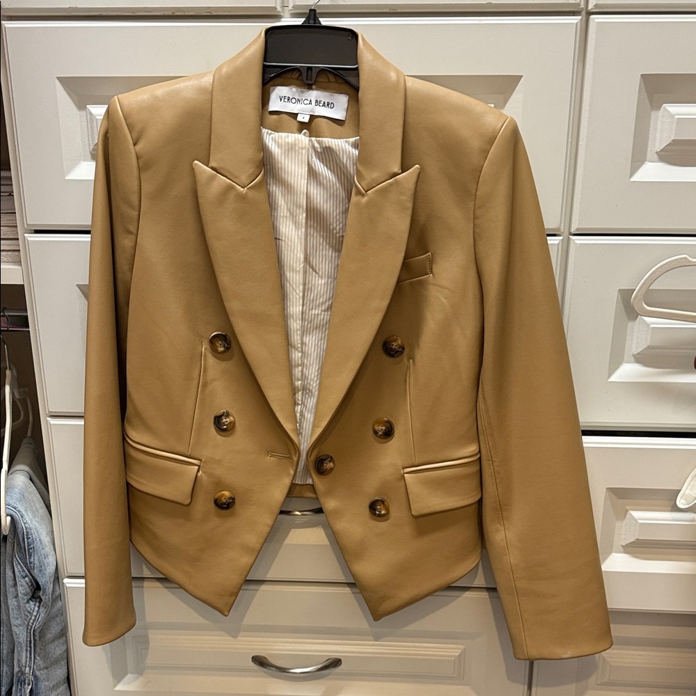 Veronica Beard Camel Double-Breasted Blazer